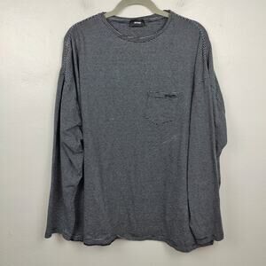 We11done T-Shirt Mens One Size Fits Most Black White Stripe Pocket Streetwear‎
